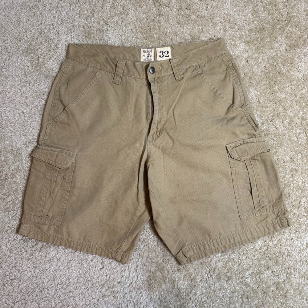 RedHead Mens Khaki Cargo Shorts Sz 32 Tan Cotton Ripstop Outdoor Hiking Utility
